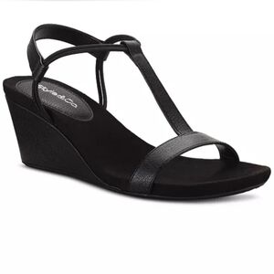 EUC Style & Co Black Wedge Sandals 9W